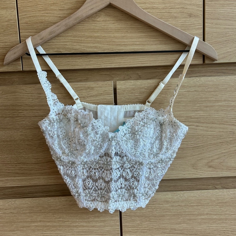 Vintage Marciano Jeweled Longline Underwire Bra 32B
